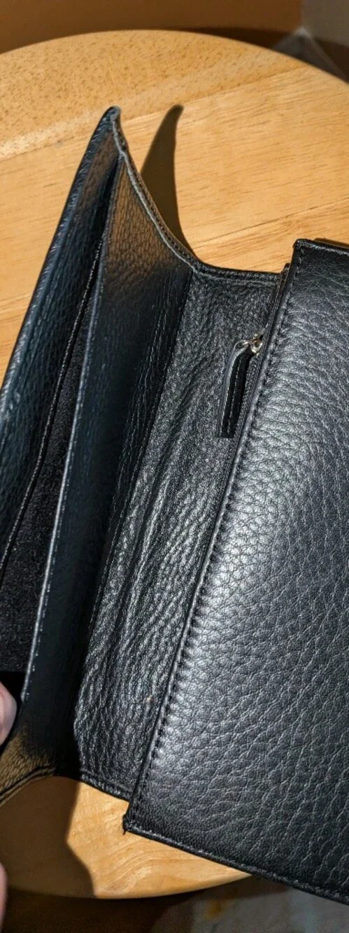 Talbots Black Leather Buckle Wallet - Women Accessories